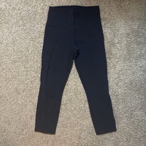 Athleta Navy Capri Salutation Leggings